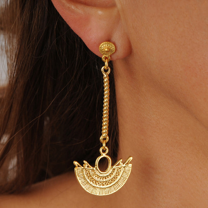 Sinu Filigree Winged Nose Long Earrings