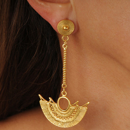 Sinu Filigree Winged Nose Long Earrings