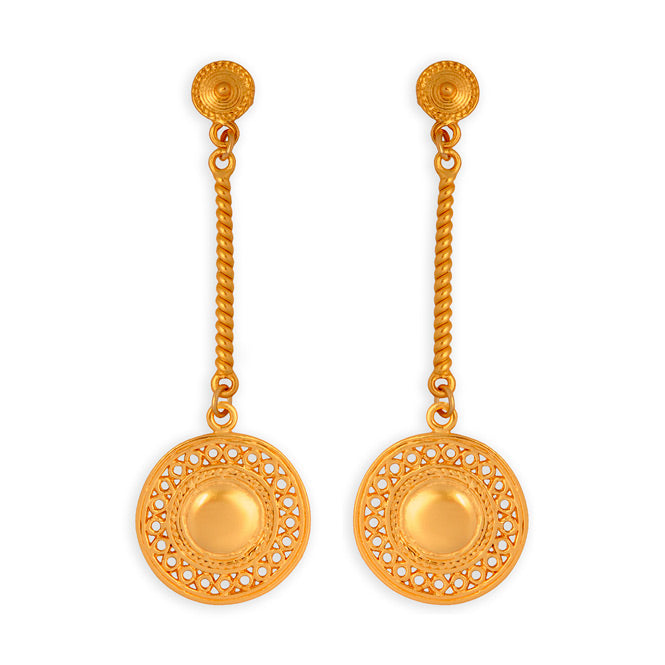 Muisca Circles Pectoral Long Earrings