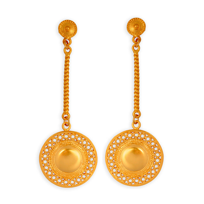 Muisca Circles Pectoral Long Earrings