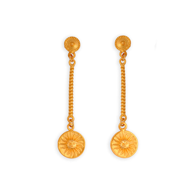 Muisca Sun Long Earrings