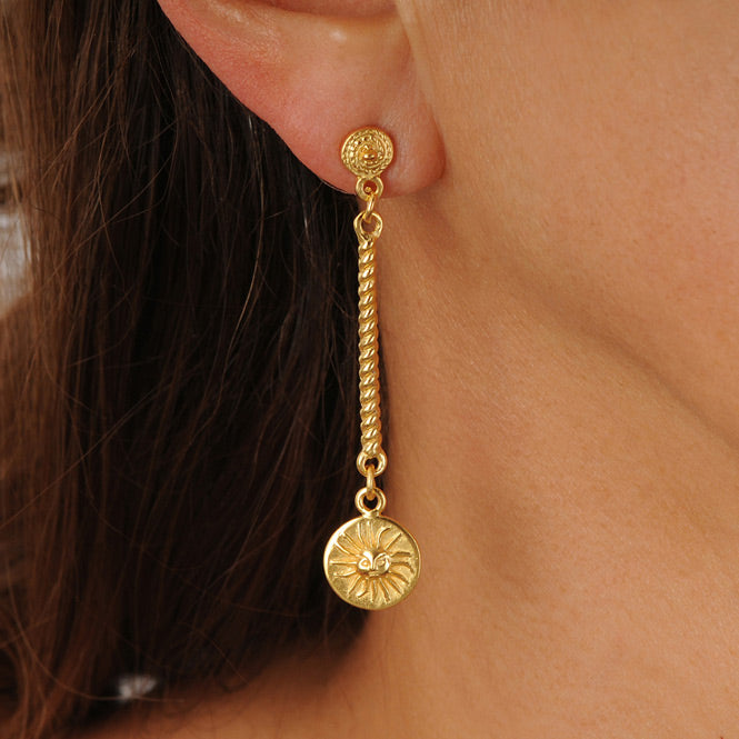 Muisca Sun Long Earrings