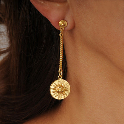 Muisca Sun Long Earrings