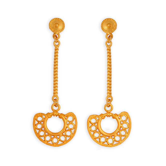 Sinu Simple Filigree Nose Ornament Long Earrings