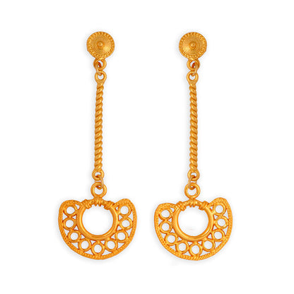 Sinu Simple Filigree Nose Ornament Long Earrings