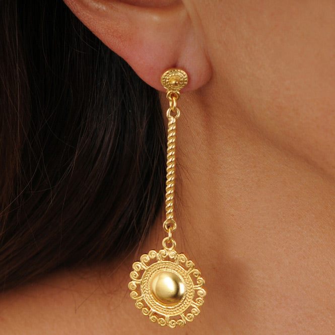 Tolima Round Pectoral Long Earrings