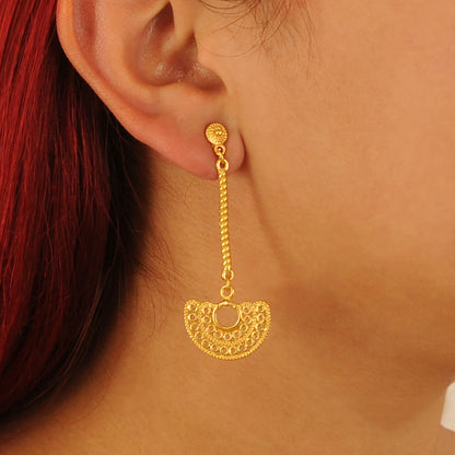 Sinu double filigree nose ornament long earrings