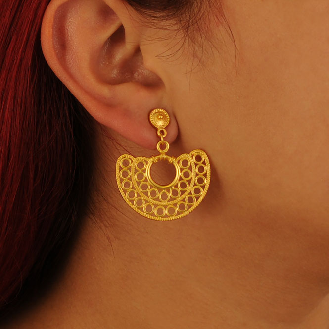 Sinu double filigree nose ornament earrings