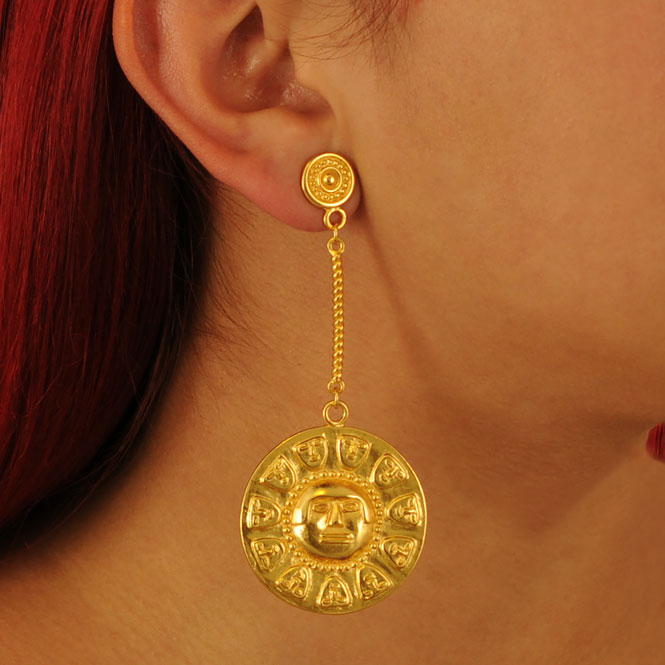 Nariño thirteen-sided pectoral long earrings