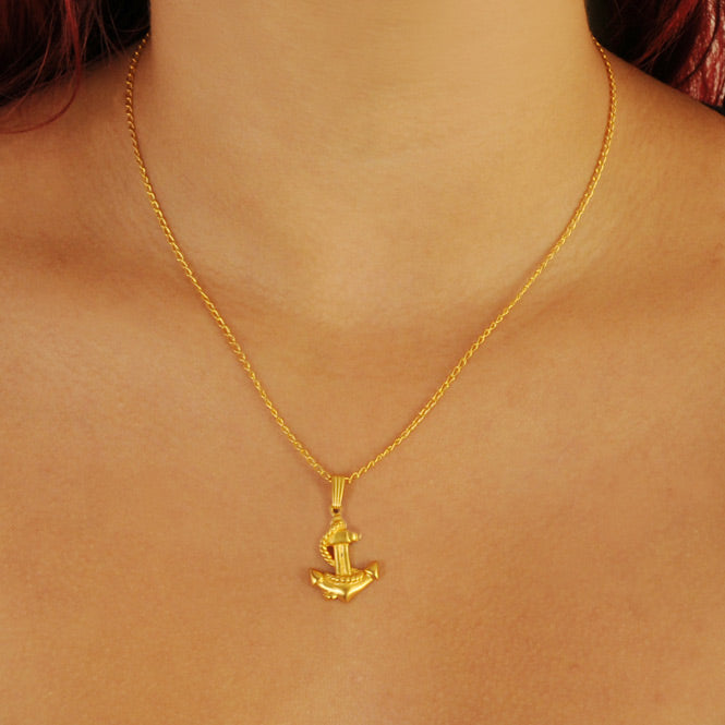 Chain Necklace with Anchor Pendant