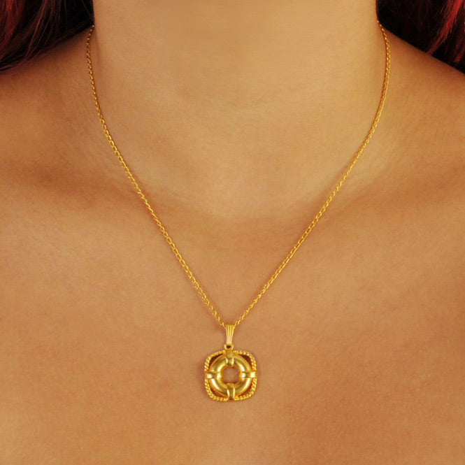 Chain Necklace with Lifesaving Float Pendant