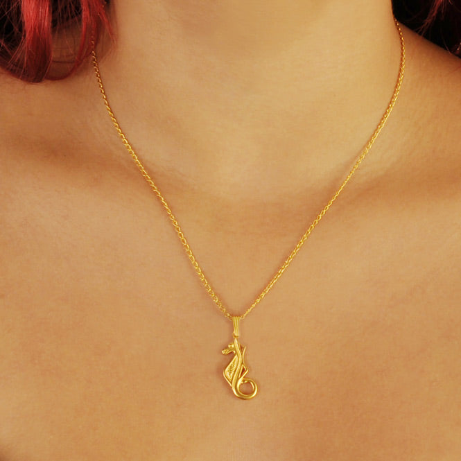 Chain Necklace with Sea Horse Pendant