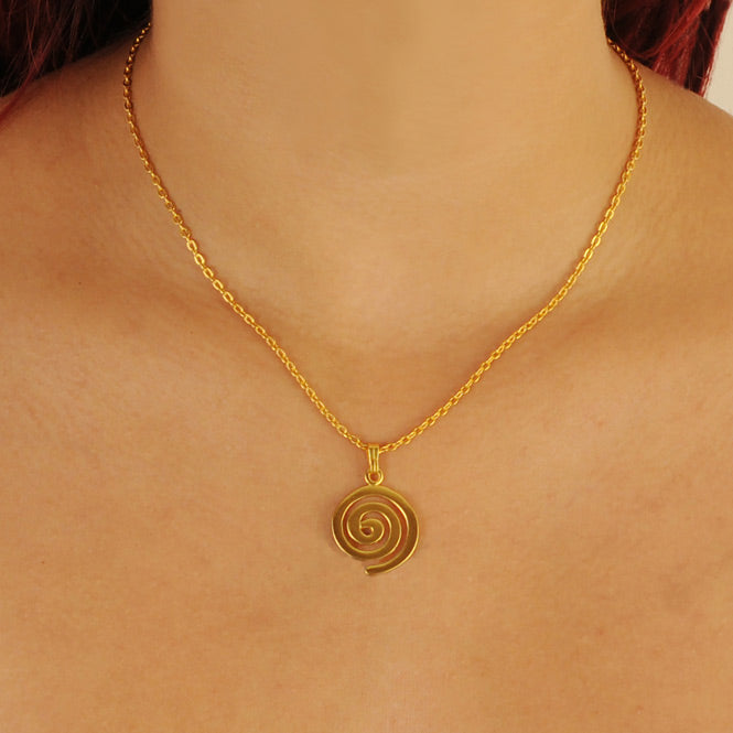 Chain Necklace with Quimbaya Spiral Pendant