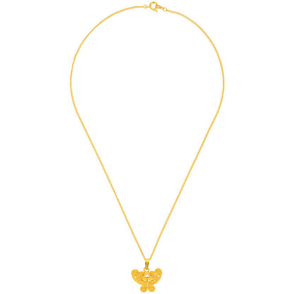 Chain Necklace with Tairona Butterfly Nose Ornament Pendant