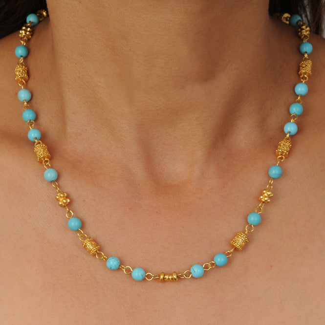 Turquoise Semiprecious Stone Necklace