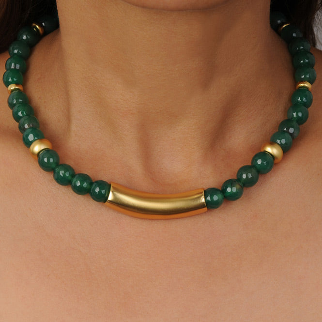 Green Agate Semip-precious stone Necklace