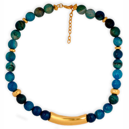 Blue Agate Semi-precious Stone Necklace