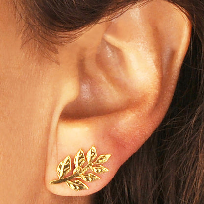 Renacer Laurel Branch Ear Cuff and Earring