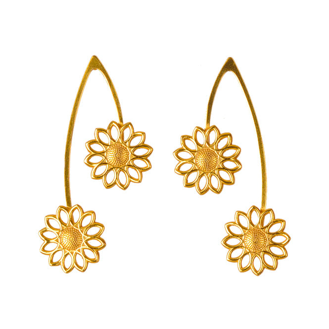 Renacer Sunflower Long Earrings