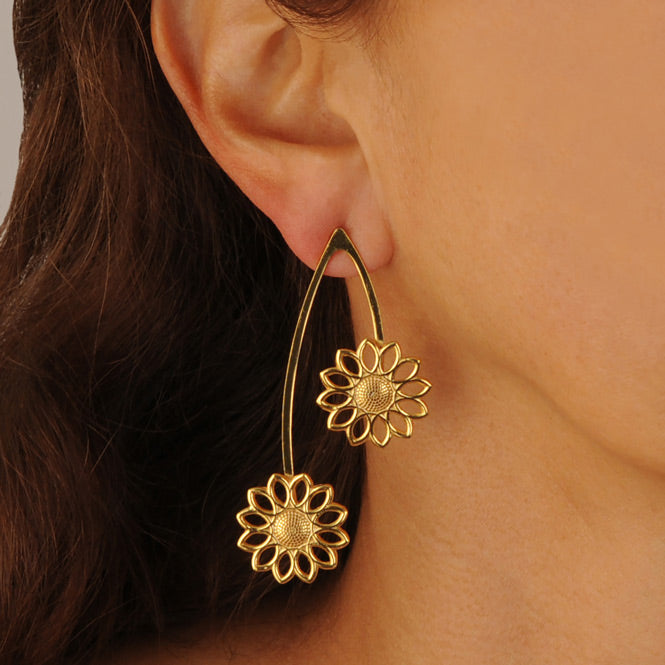 Renacer Sunflower Long Earrings