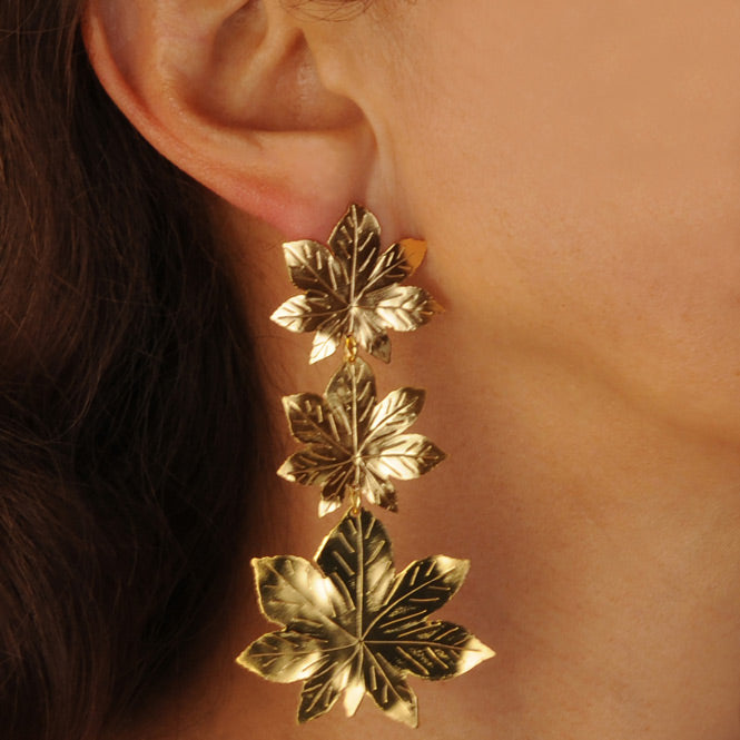 Renacer Leaves Long Earrings