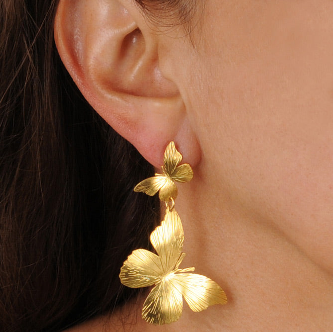 Renacer Butterflies Long Earrings