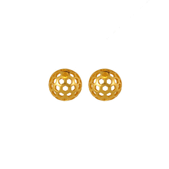 Golden Flight of Life honeycomb stud earrings