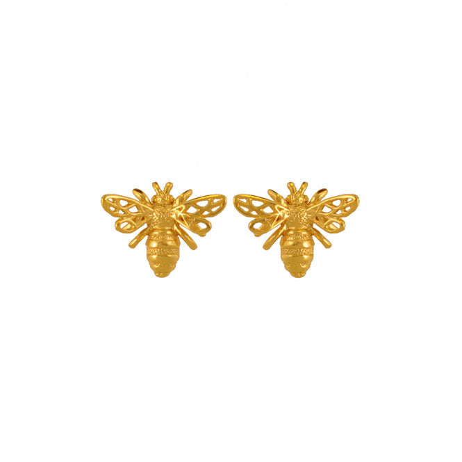 Golden Flight of Life bee stud earrings