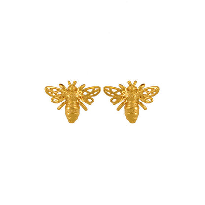 Golden Flight of Life bee stud earrings