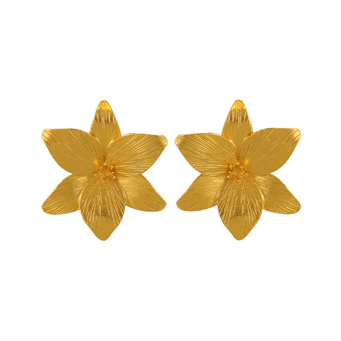 Golden Flight of Life lily earrings