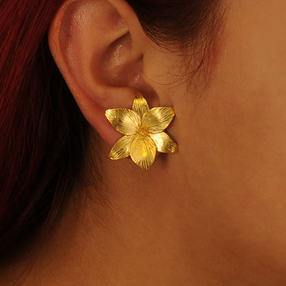 Golden Flight of Life lily earrings