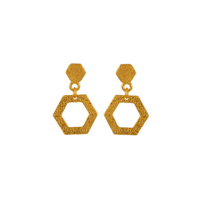 Golden Flight of Life honeycomb earrings