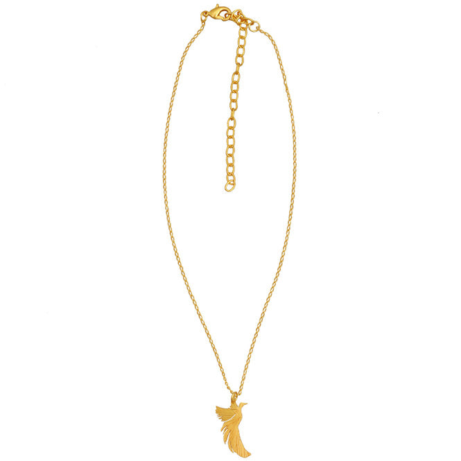 Chain Choker Necklace with Resiliencia Phoenix Bird Pendant