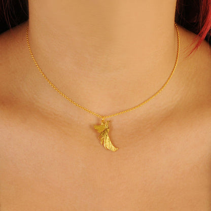 Chain Choker Necklace with Resiliencia Phoenix Bird Pendant