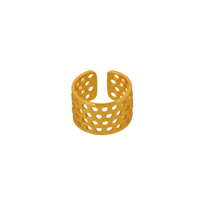 Golden Flight of Life honeycomb ring