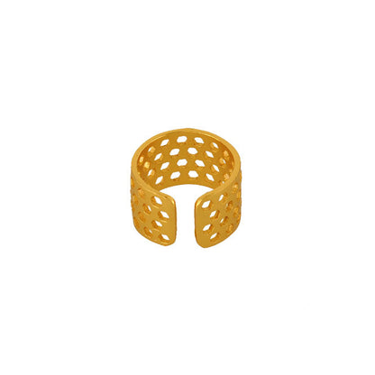 Golden Flight of Life honeycomb ring