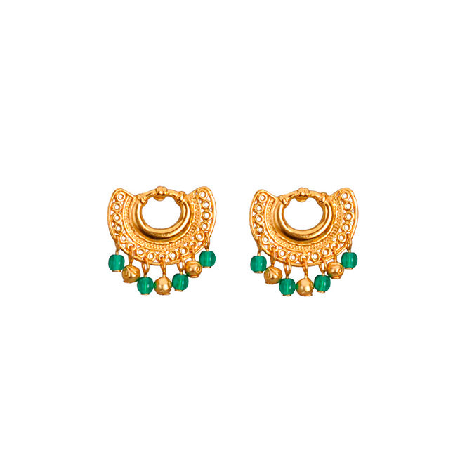 Green Filigree Nose Ornament Stud Earrings