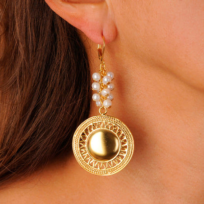 Pearl Rays Pectoral Earrings