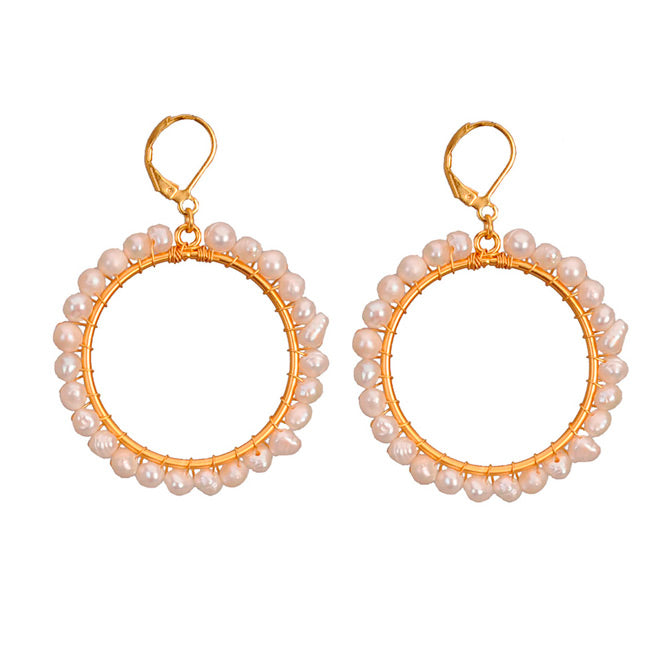 Pearl Hoop Earrings