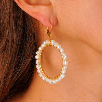 Pearl Hoop Earrings