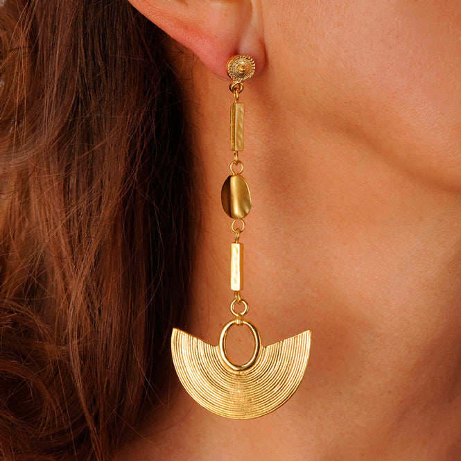 Smooth Nose Ornament Long Earrings