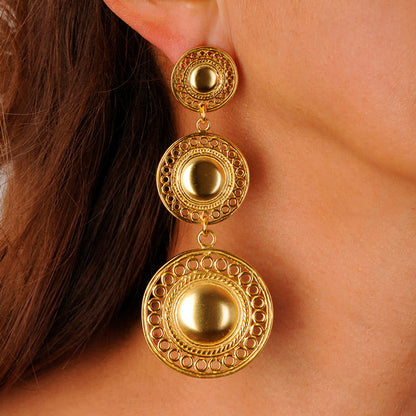 Circles Pectoral Long Earrings