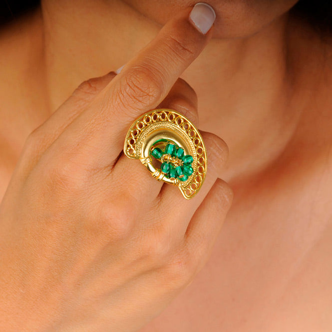 Green Filigree Nose Ornament Ring