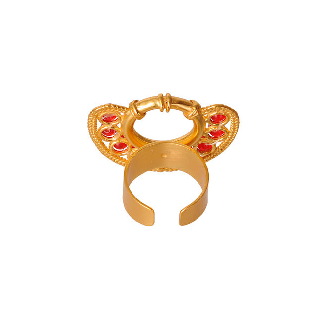 Red Circle Nose Ornament Ring