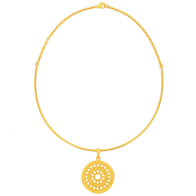 Rigid Necklace with Muisca Solar Pectoral Pendant