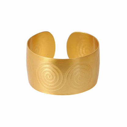 Double Spiral Pictogram Rigid Bracelet