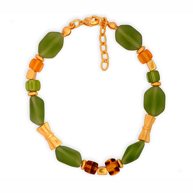 Olive Czech Beads Bracelet