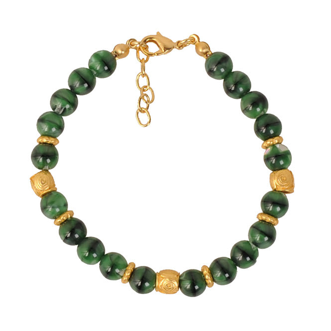 Green 8mm Czech Beads Bracelet