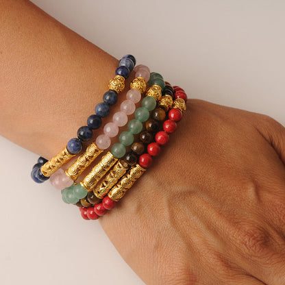 Set x 5 Bracelets with Semiprecious Stones