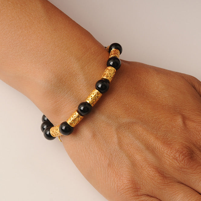 Onyx 8mm Semiprecious Stone Bracelet